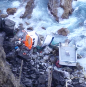 Ilha de São Miguel // Tripulantes de embarcação de pesca saem ilesos após encalhe