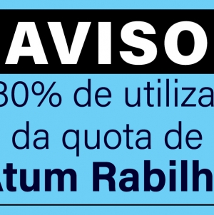 Aviso de utilização de 80% da quota de atum Rabilho