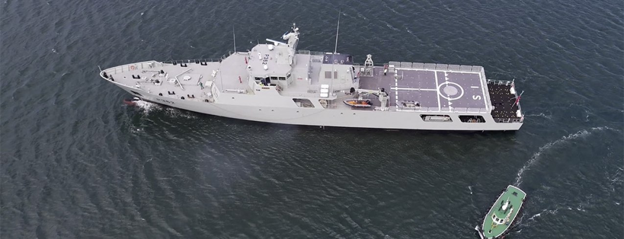 Novo navio patrulha oceânico faz provas de mar com sucesso